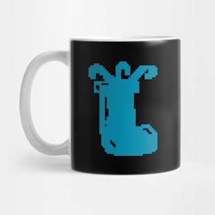 Blue Christmas candy socks pixel art Mug